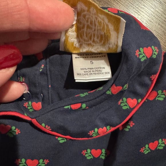 The Beaufort Bonnet Company Navy Dress with Red Floral Accents - Picture 2 of 3